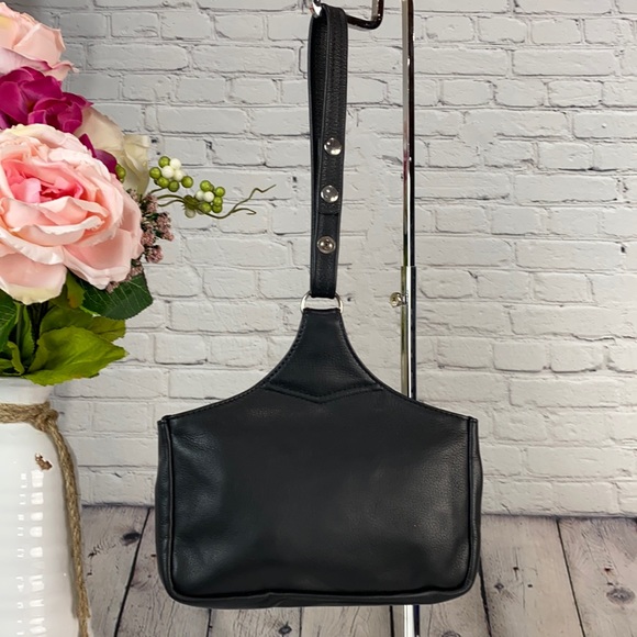 KT LEATHER DESIGNS Custom By Karen Taber Black Leather 3 Compartment Belt Pouch - Picture 4 of 17